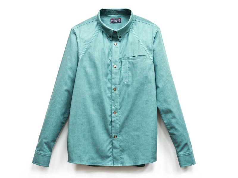 Maarten 绿色仿麻长袖衬衫 - 女装衬衫 - 棉．麻 绿色