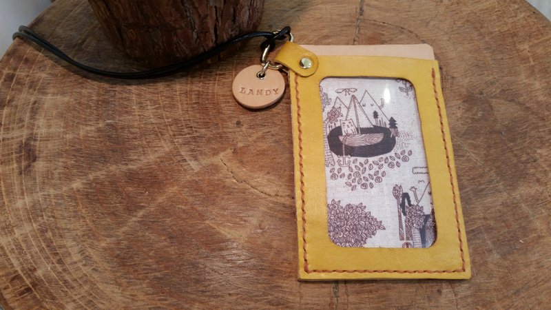 003 可爱又时尚手缝真皮牛皮识别证套-可打英文名字钢印 - 其他 - 真皮 红色