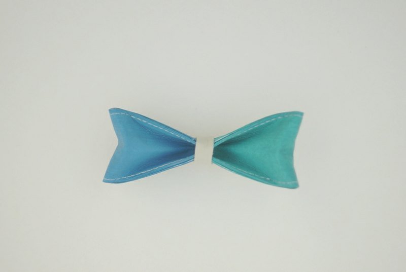 “Paper Bowtie”纸领结 蓝色系列-Green & Blue No.1（双色款：蓝绿） - 领带/领带夹 - 纸 蓝色