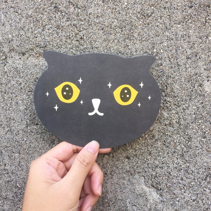 坏猫咪明信片/万用卡/告白卡 - 我喜欢你! - 卡片/明信片 - 纸 黑色