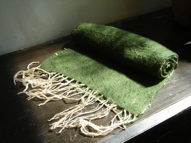 羊毛毡编织围巾 - 丝巾 - 羊毛 绿色