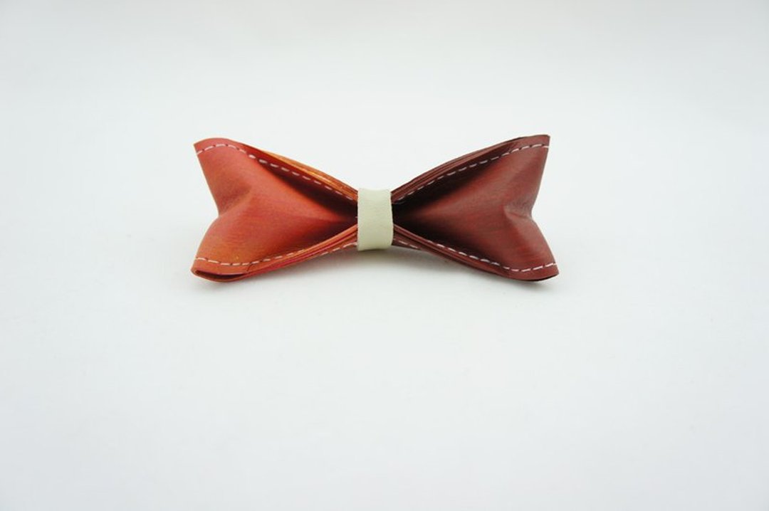 “Paper Bow Tie”纸领结 双色系列- No.222（橘红 樱桃紫）【圣诞礼物/圣诞风格穿搭/圣诞饰品/领带外首选】 - 领带/领带夹 - 纸 多色