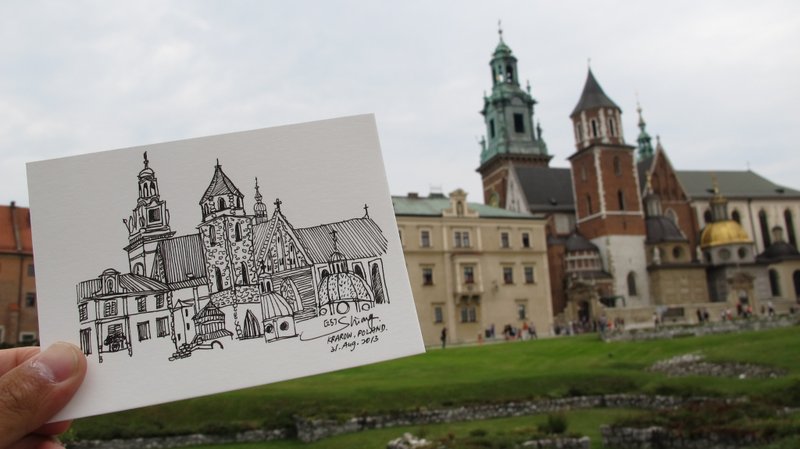 [25]波兰的山上城堡 - 卡片/明信片 - 纸 白色