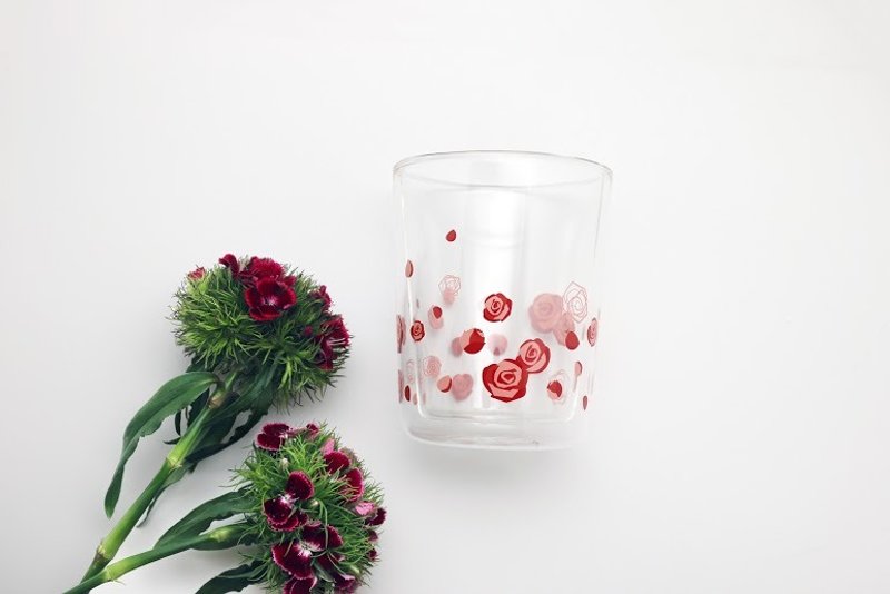 【GOODGLAS】华丽女王 拥抱优雅的玫瑰 - 咖啡杯/马克杯 - 玻璃 粉红色