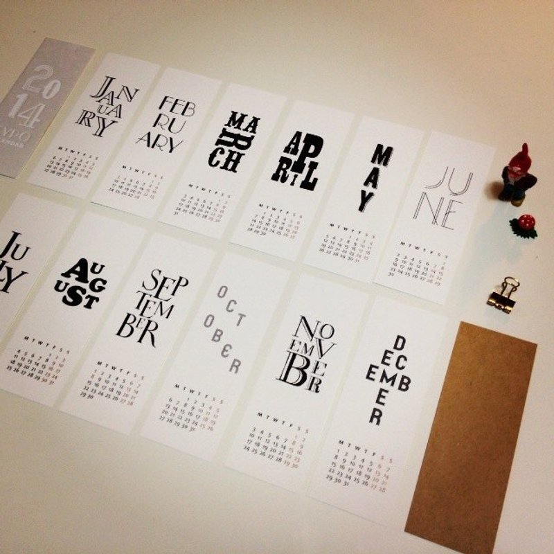 【PAPERWORK】纸本作业-2014字母小月历 - 笔记本/手帐 - 纸 白色