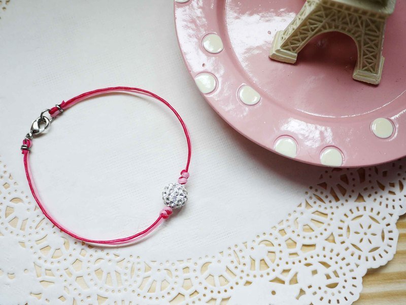 Paris。幸福手作。蚕丝腊线。编织手环。‘星球’。粉系 - 手链/手环 - 其他材质 粉红色