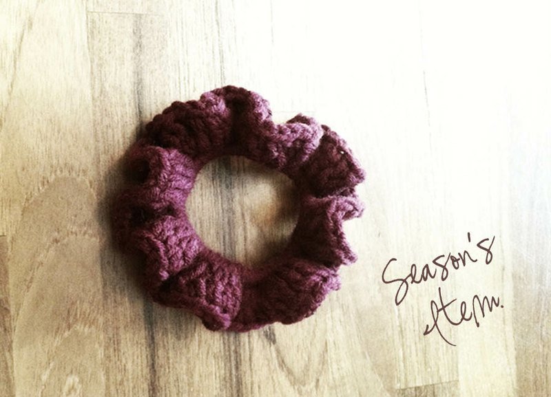 [秋季限定]毛毛毛线编织大肠圈(小款) - 发饰 - 其他材质 红色