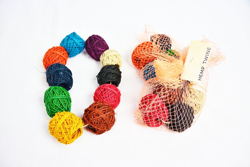 手捻小麻线组-公平贸易 - 编织/刺绣/羊毛毡/裁缝 - 植物．花 多色