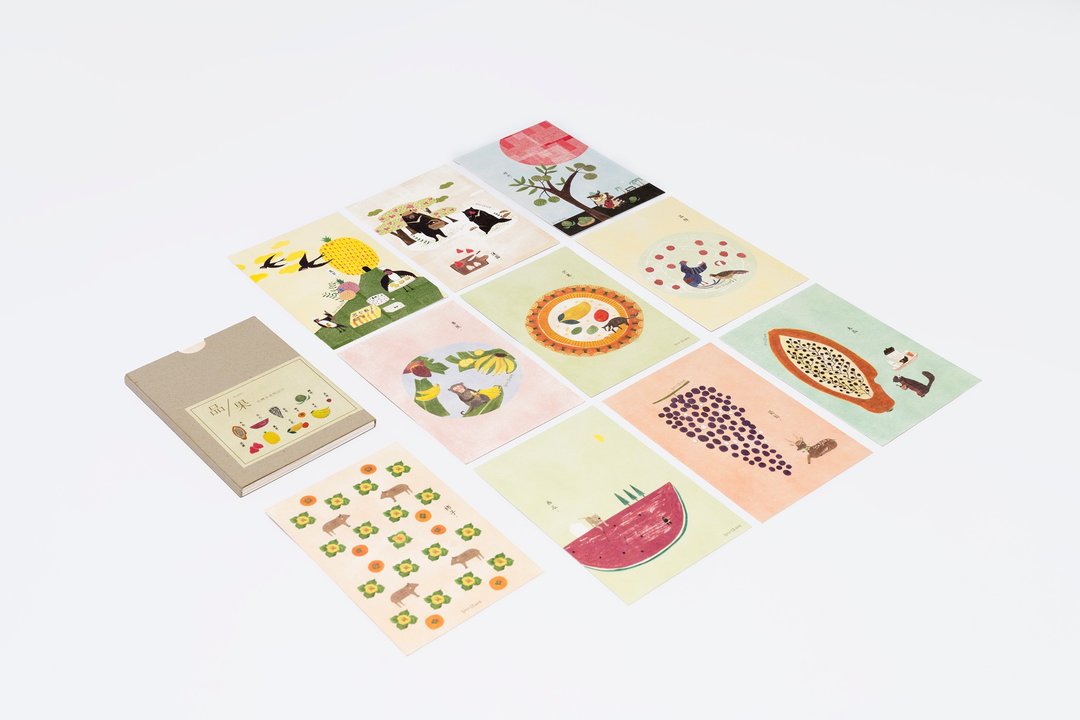 台湾水果明信片套组(9+1张) - 卡片/明信片 - 纸 黄色