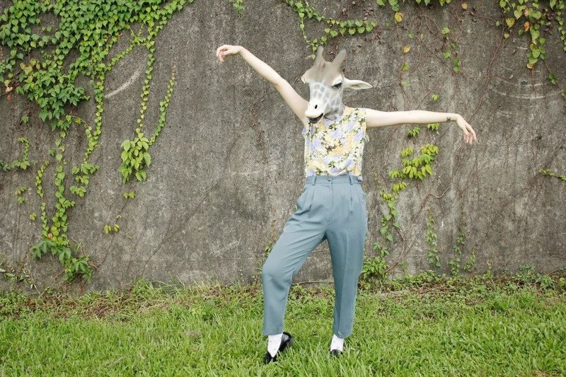 紫黄古着花背心 - 女装背心 - 其他材质 紫色