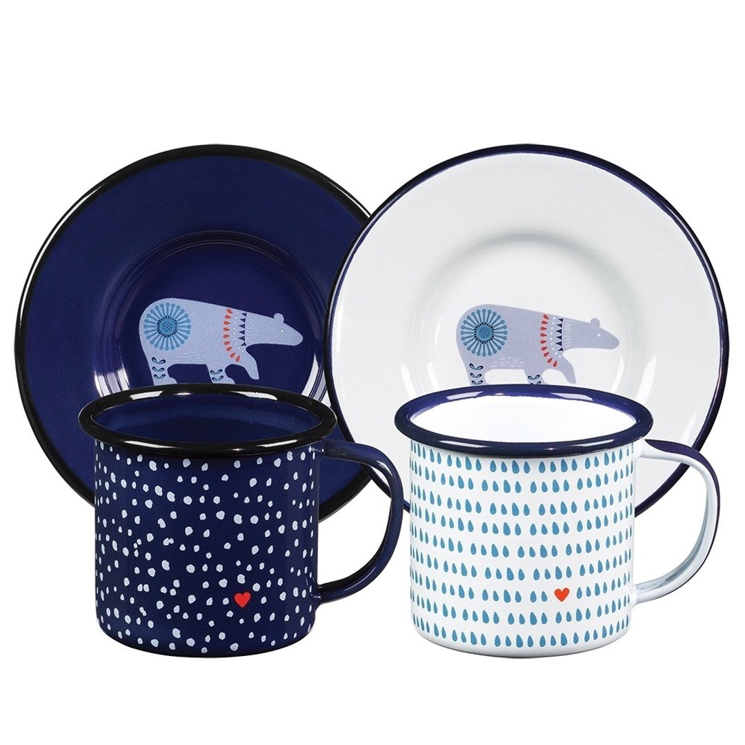 〔SUSS〕英国进口Floklore  珐琅咖啡杯/对杯盘组 Espresso cup set (一组两入) -现货免运 - 咖啡杯/马克杯 - 珐琅 蓝色