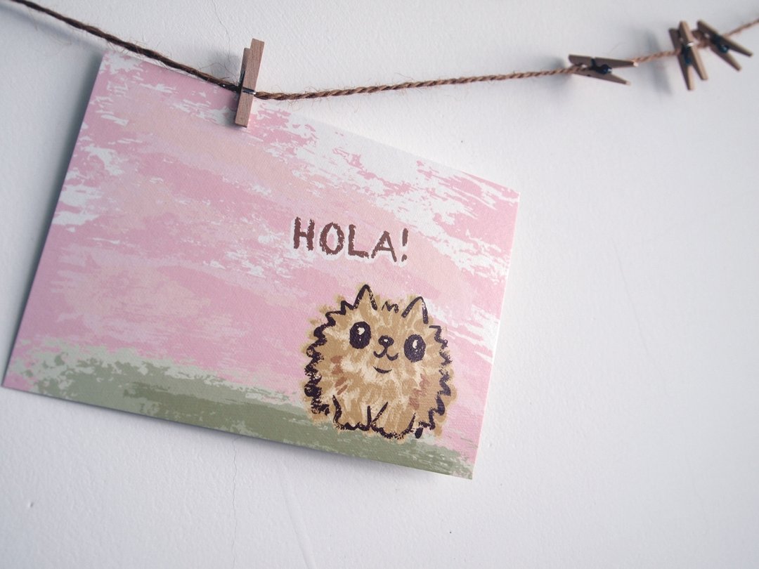 明信片- Hola! 博美 - 卡片/明信片 - 纸 