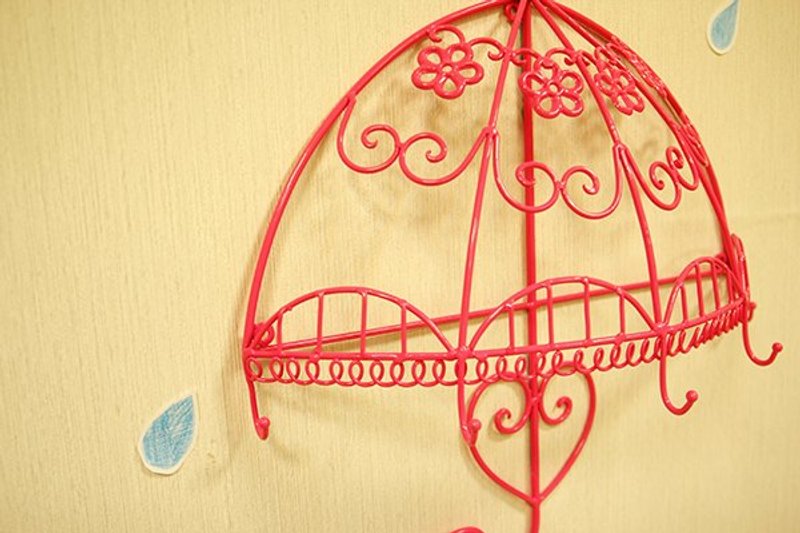 锻铁 桃红 爱心伞 - 正反两用挂勾 收纳 - 衣架/挂勾 - 其他金属 