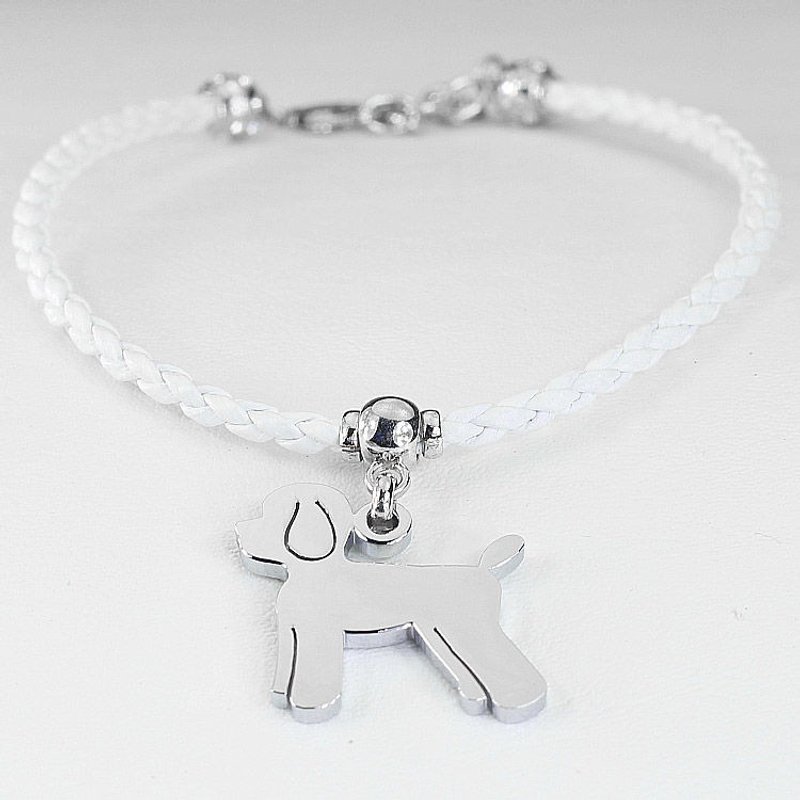 【CHIC DOG】真皮 皮革 简约圆绳不锈钢-品种狗((送刻字服务) - 项圈/牵绳 - 真皮 多色