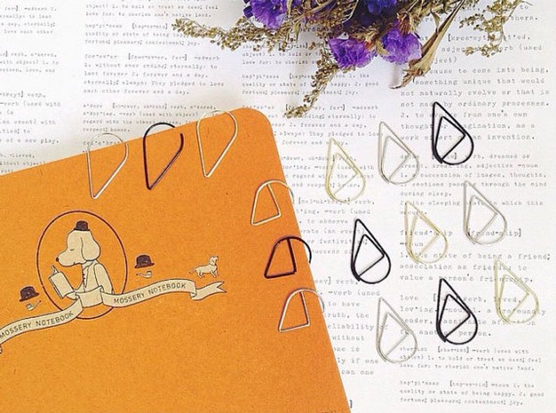 雨点 纸夹 ( 店家可以中文解答/接受中文地址） - 文件夹/资料夹 - 其他金属 金色