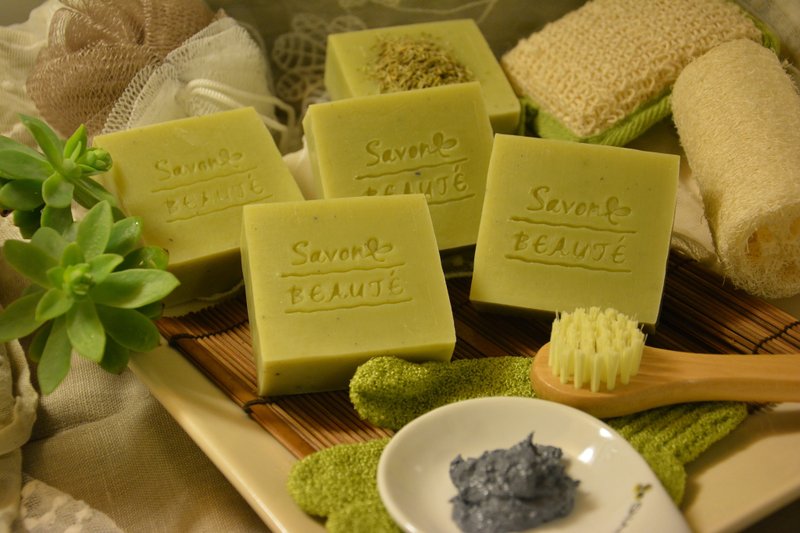 [Savon Beauté-莎媞作坊]橄榄冰河泥皂(紧致肌肤效果佳-100%取自加拿大冰河泥制成,新款上市!!) - 肥皂/手工皂 - 植物．花 绿色