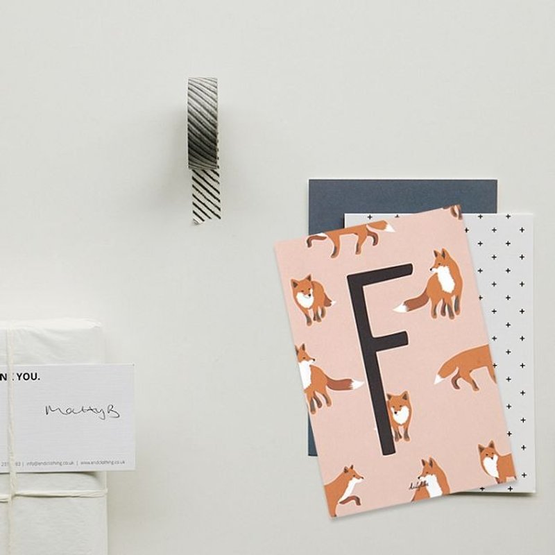 Dailylike 英文字母插画明信片-F,E2D38124 - 卡片/明信片 - 纸 粉红色