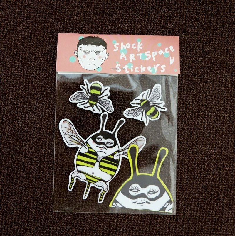 [stickes] 伪蜂-硕大即是美 防水贴纸 - 贴纸 - 防水材质 黄色