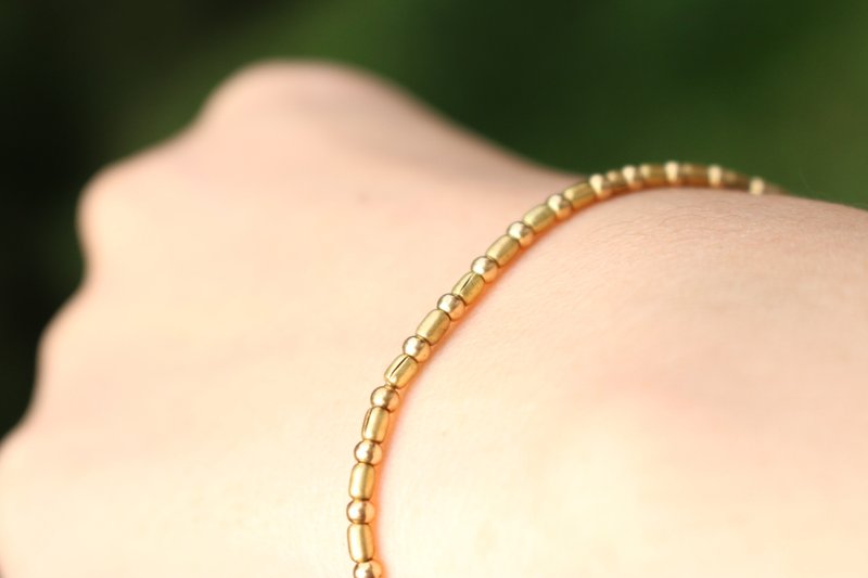 <☞ HAND IN HAND ☜> 尼泊尔黄铜管-小变化 手环 (0340) - 手链/手环 - 其他金属 金色