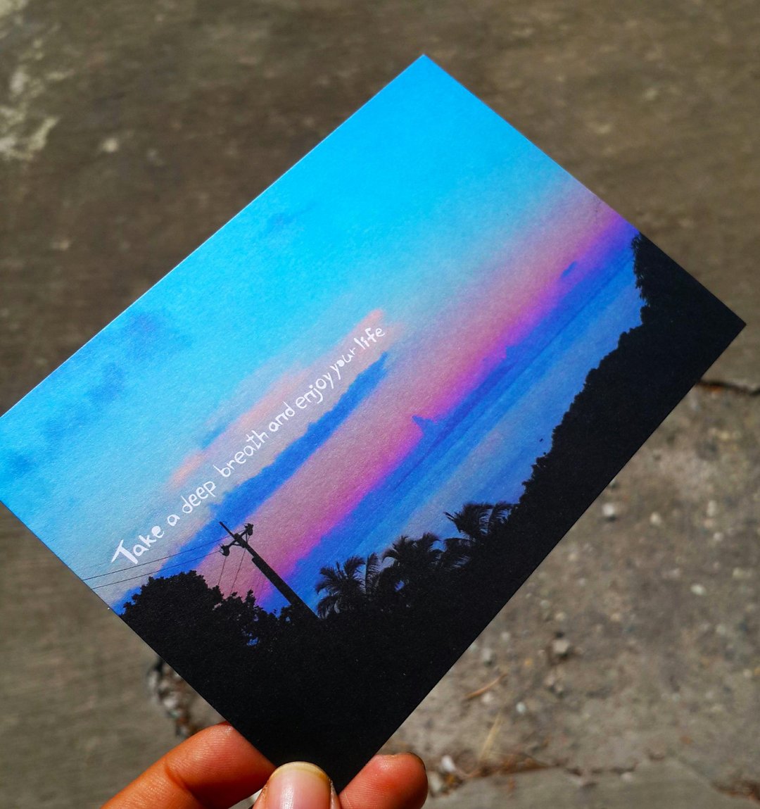 深呼吸，享受你的生活(山景) 明信片 - 卡片/明信片 - 纸 