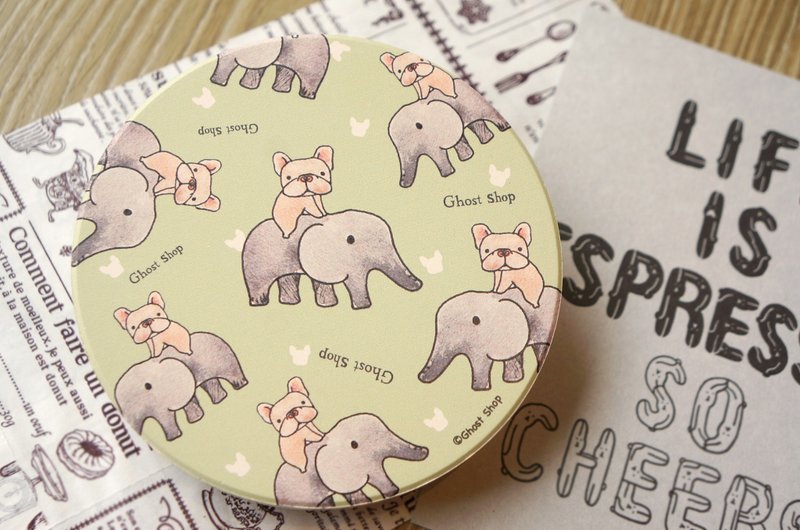 (售完)法斗吸水杯垫-法斗象象 - 杯垫 - 其他材质 绿色