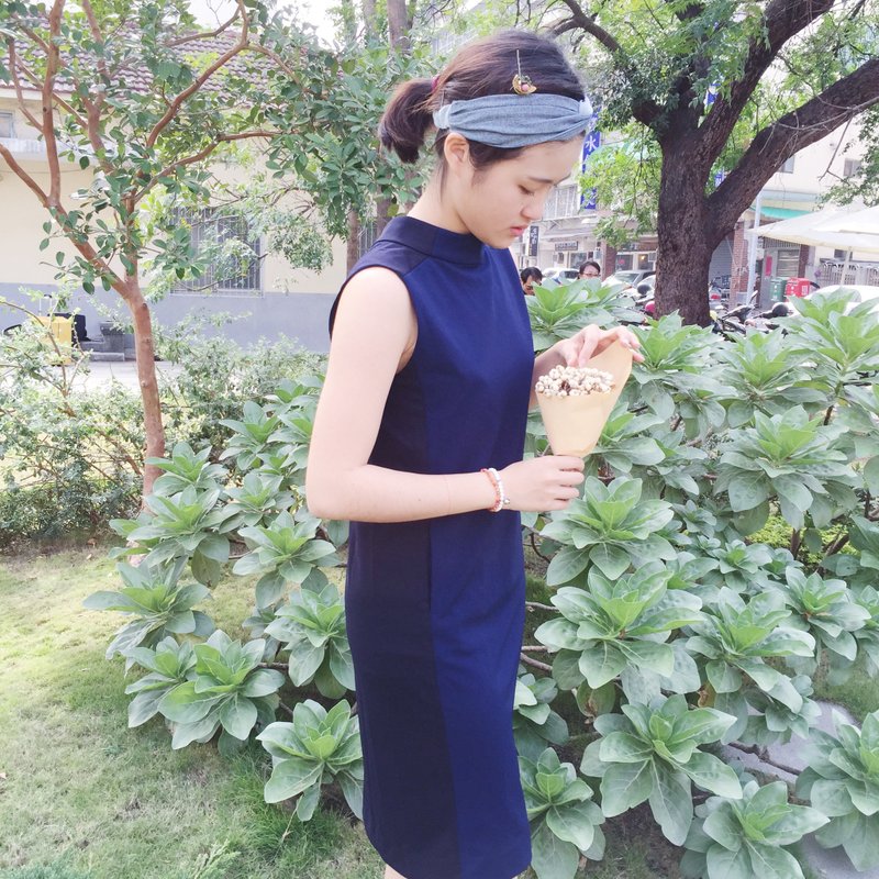 双胞胎姊妹 松紧宽版/手工发带 - 发饰 - 其他材质 蓝色