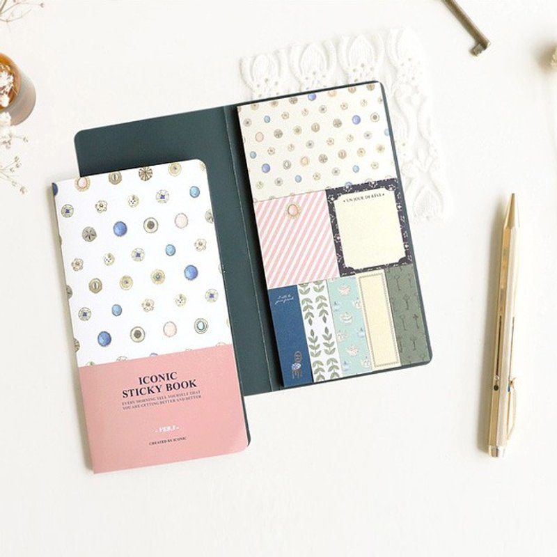 Dessin x Iconic-便利贴本V.3-古董宝石,ICO82583 - 便条纸/标签贴 - 纸 粉红色
