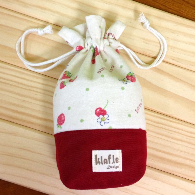 外出杯/保温杯的好朋友-轻巧铺棉束口袋 - 其他 - 其他材质 红色