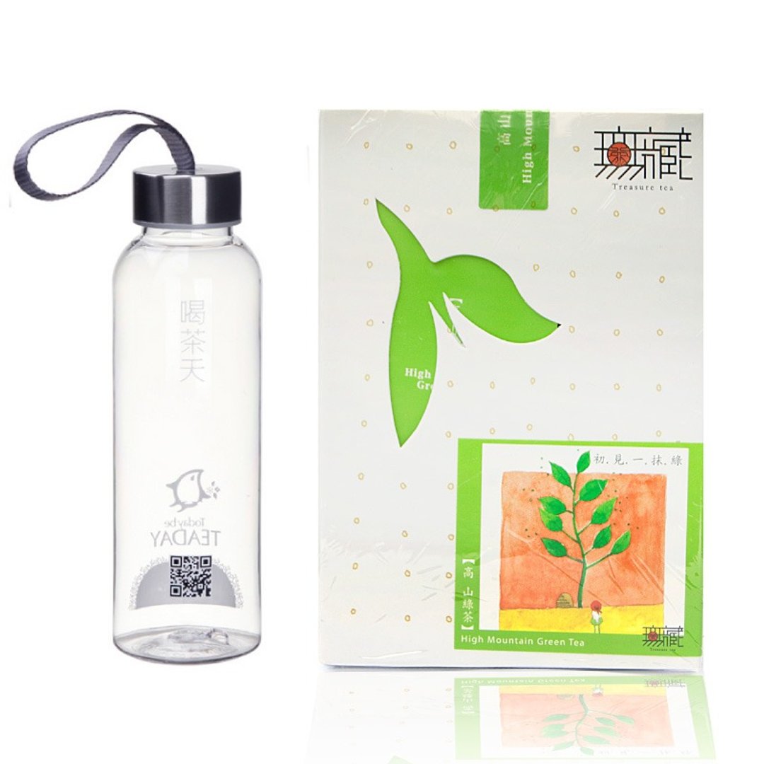 【简单泡茶组】阿里山高山绿茶◆10入三角茶包+随身耐热瓶◆ - 茶 - 其他材质 绿色