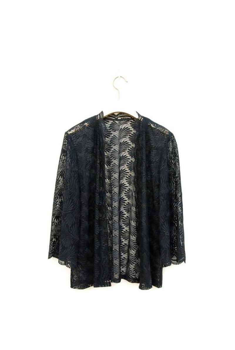 羽毛黑色古着罩衫 - 背带裤/连体裤 - 其他材质 黑色