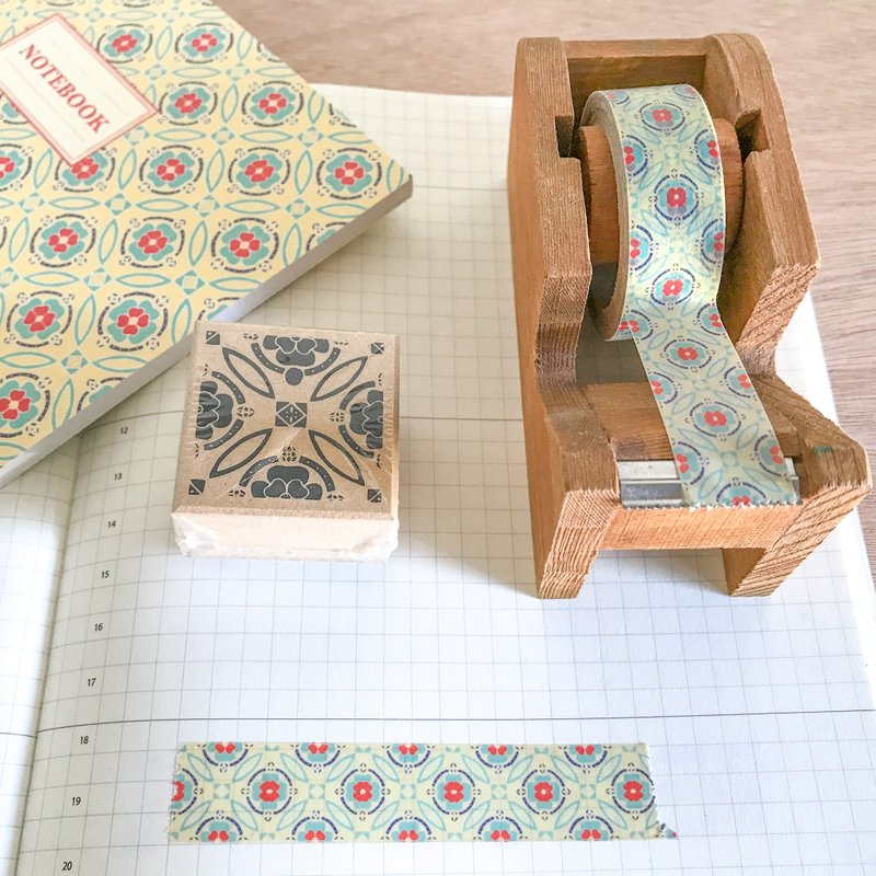 老花砖精装纸胶带 四季金秋 - 纸胶带 - 纸 黄色