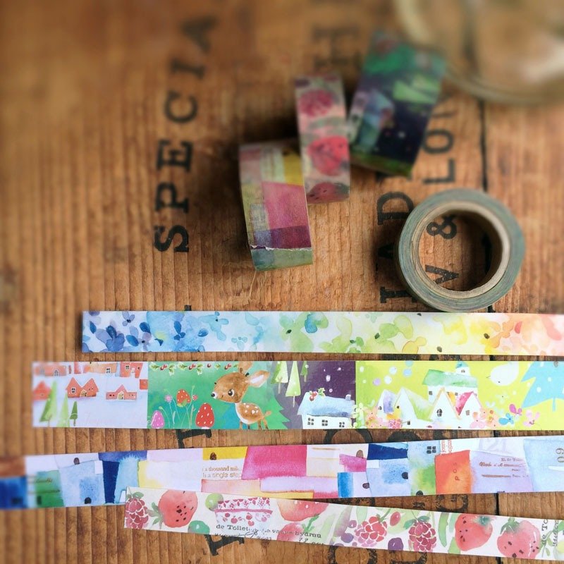 Fion Stewart 和纸胶带-4町 (4款组合） - 纸胶带 - 纸 多色