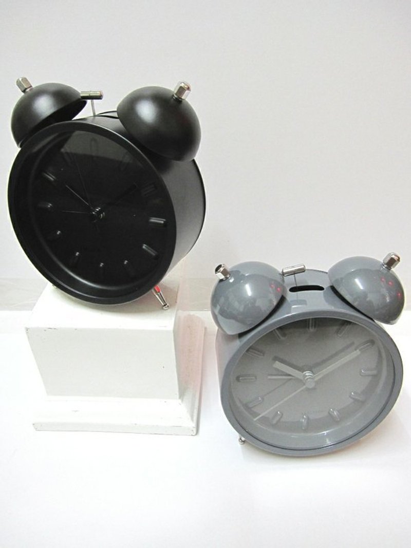Karlsson, Black Alarm clock Twin Bell Nude station 荷兰Karlsson 双铃铛刻针闹钟 - 时钟/闹钟 - 其他金属 黑色