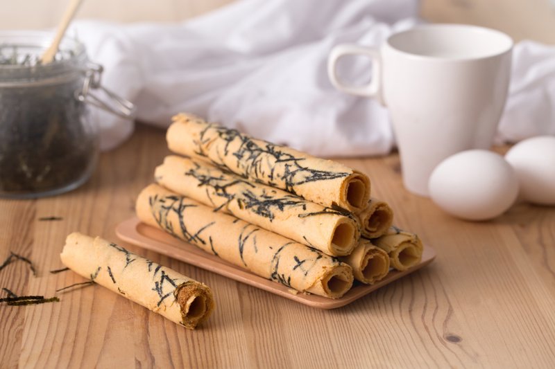 海苔肉松蛋卷3罐組(夹馅) - 手工饼干 - 新鲜食材 蓝色