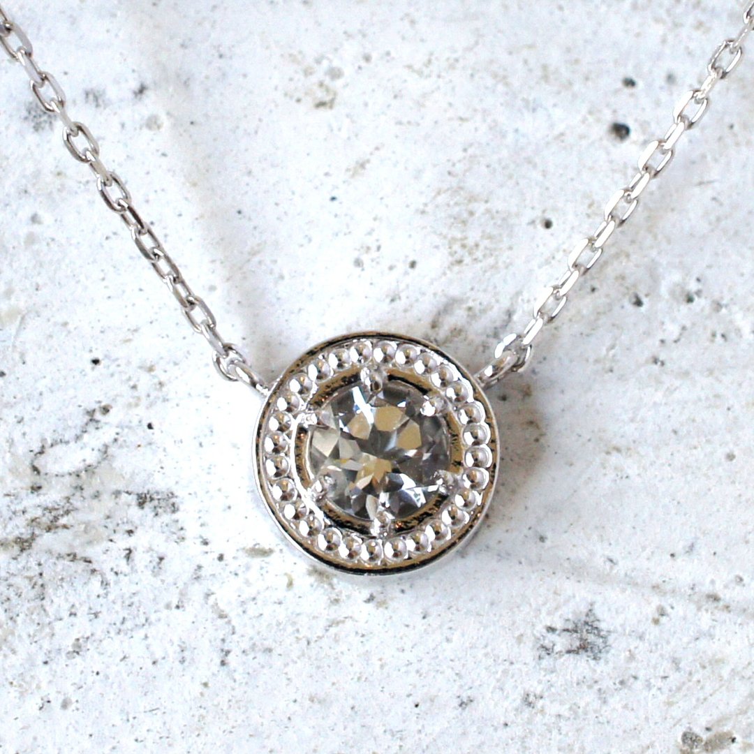 Mill · circle necklace (crystal) - 项链 - 其他金属 银色