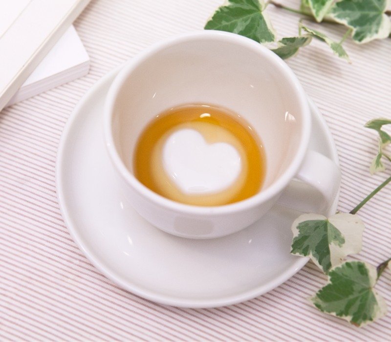 【新年礼物】心心相印 咖啡杯盘组 白色  礼物 - 咖啡杯/马克杯 - 瓷 白色