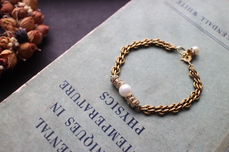 罗曼史---黄铜/贝珠/水钻 手工手环 - 手链/手环 - 其他材质 