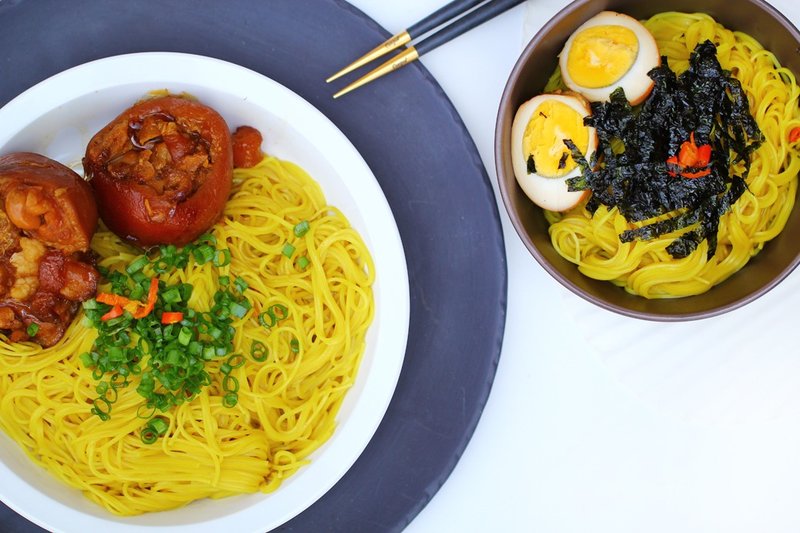 姜黄手工面线-温补礼盒-400gx3包 (赠牛皮礼盒) - 面/面线/米粉 - 其他材质 黄色