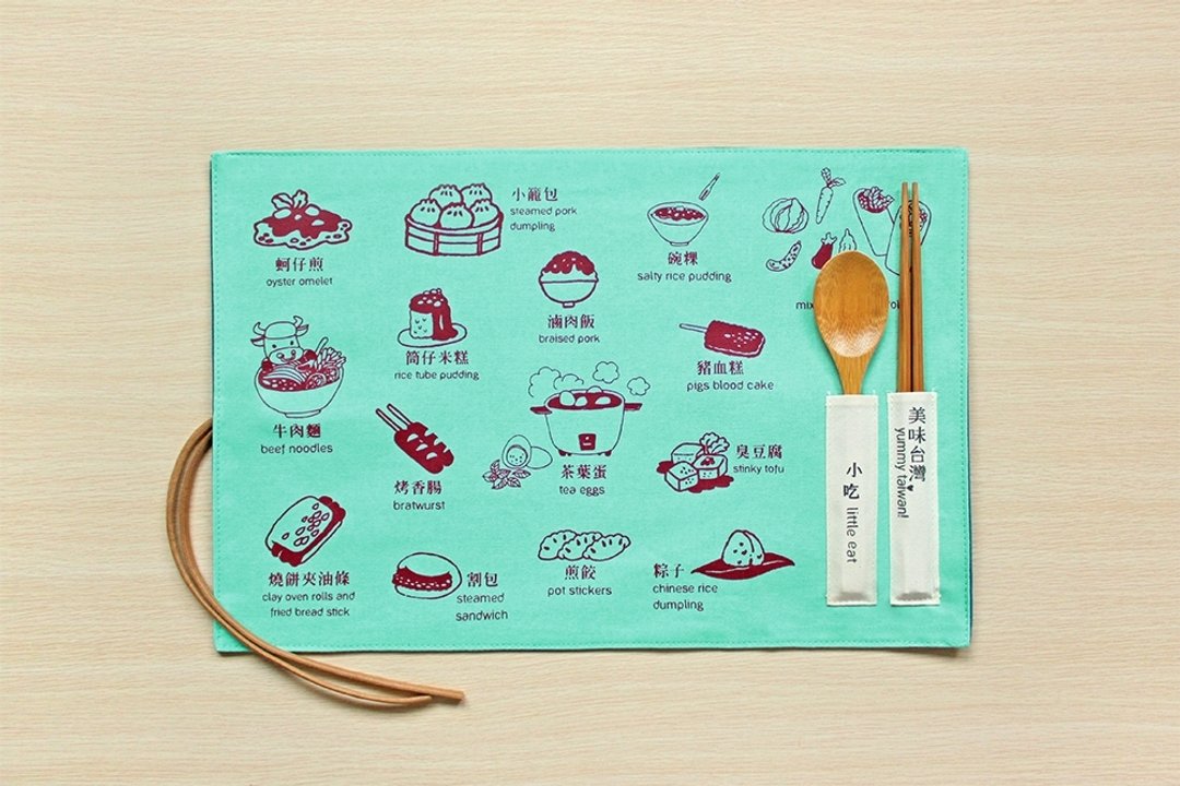 餐垫-小吃/鹦鹉蓝绿色 - 餐垫/桌巾 - 其他材质 绿色