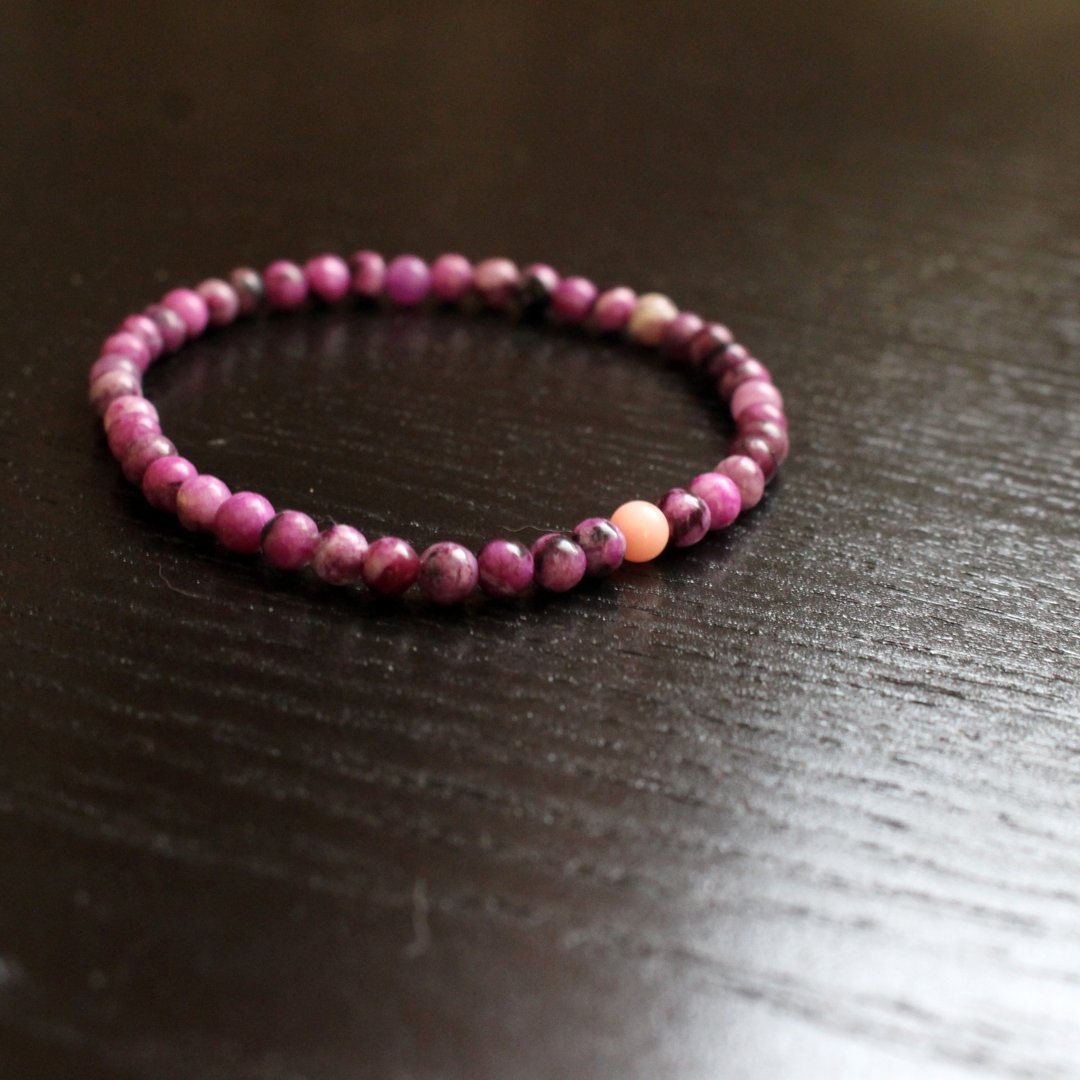 ☆,.-*'108 perles  紫英/ 南非舒俱徕石4MM  (苏纪石) - 手链/手环 - 宝石 紫色