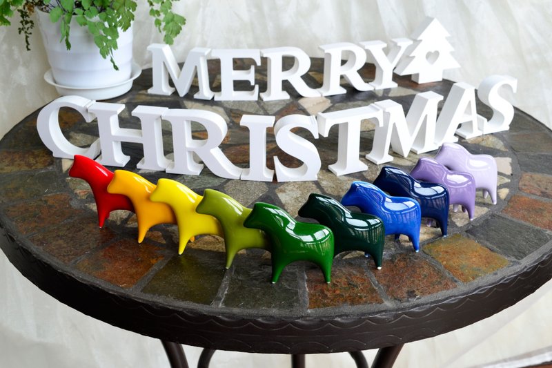 陶瓷小马摆件 一组10只马 景德镇 - 摆饰 - 其他材质 多色