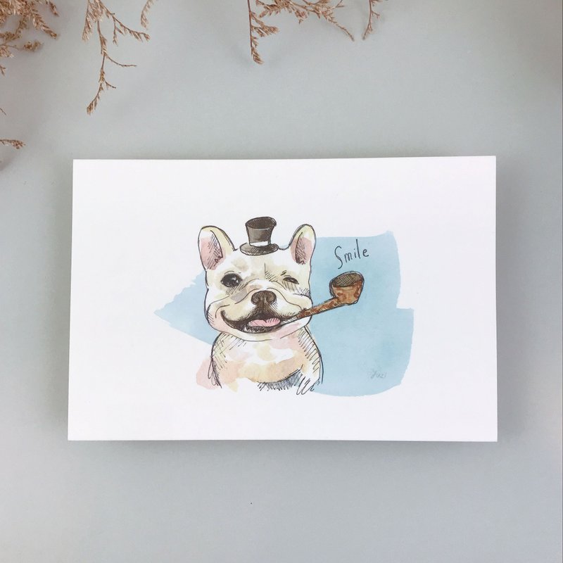 微笑法斗-明信片 - 卡片/明信片 - 纸 多色