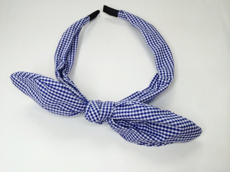 蓝色格纹 - 发饰 - 其他材质 蓝色