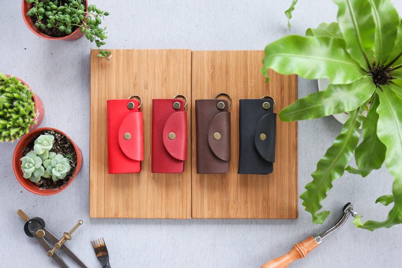 Shekinah 手工皮革 - 质感钥匙包 - 钥匙链/钥匙包 - 真皮 咖啡色