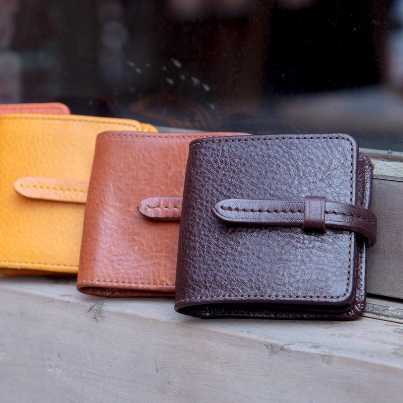 ＊情人节礼物＊  意大利牛皮 手作方形零钱包 - 零钱包 - 真皮 咖啡色