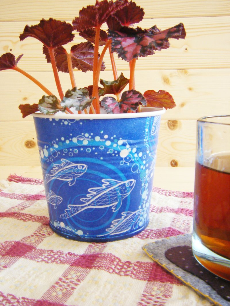 鱼儿鱼儿水中游/花器 - 植栽/盆栽 - 压克力 蓝色