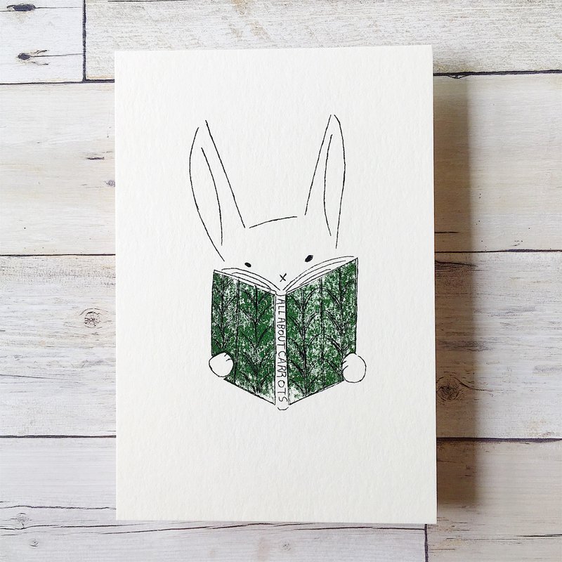 Post card set - Read book T3 - 卡片/明信片 - 纸 绿色