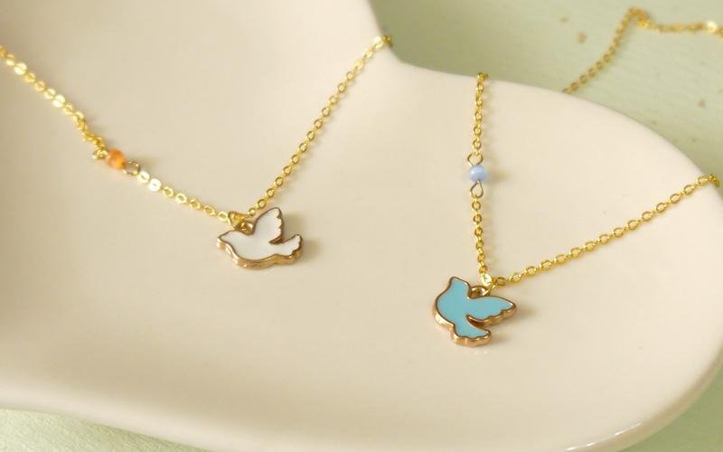 Light you up 和平鸽项链 - 项链 - 其他金属 蓝色