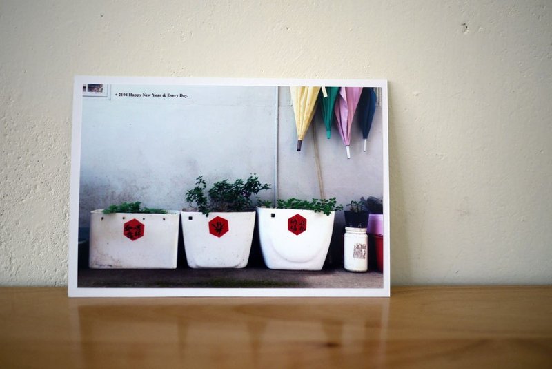 新年，吉祥如意，相片卡。 - 卡片/明信片 - 其他材质 白色