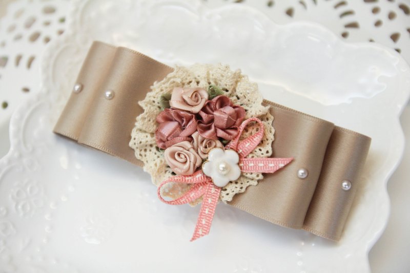 乡村风格法国夹 - 发饰 - 其他材质 粉红色